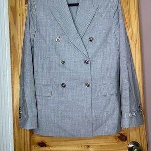 Versace Mélange Wool-Blend Double-Breasted Blazer | IT 44 / US 8